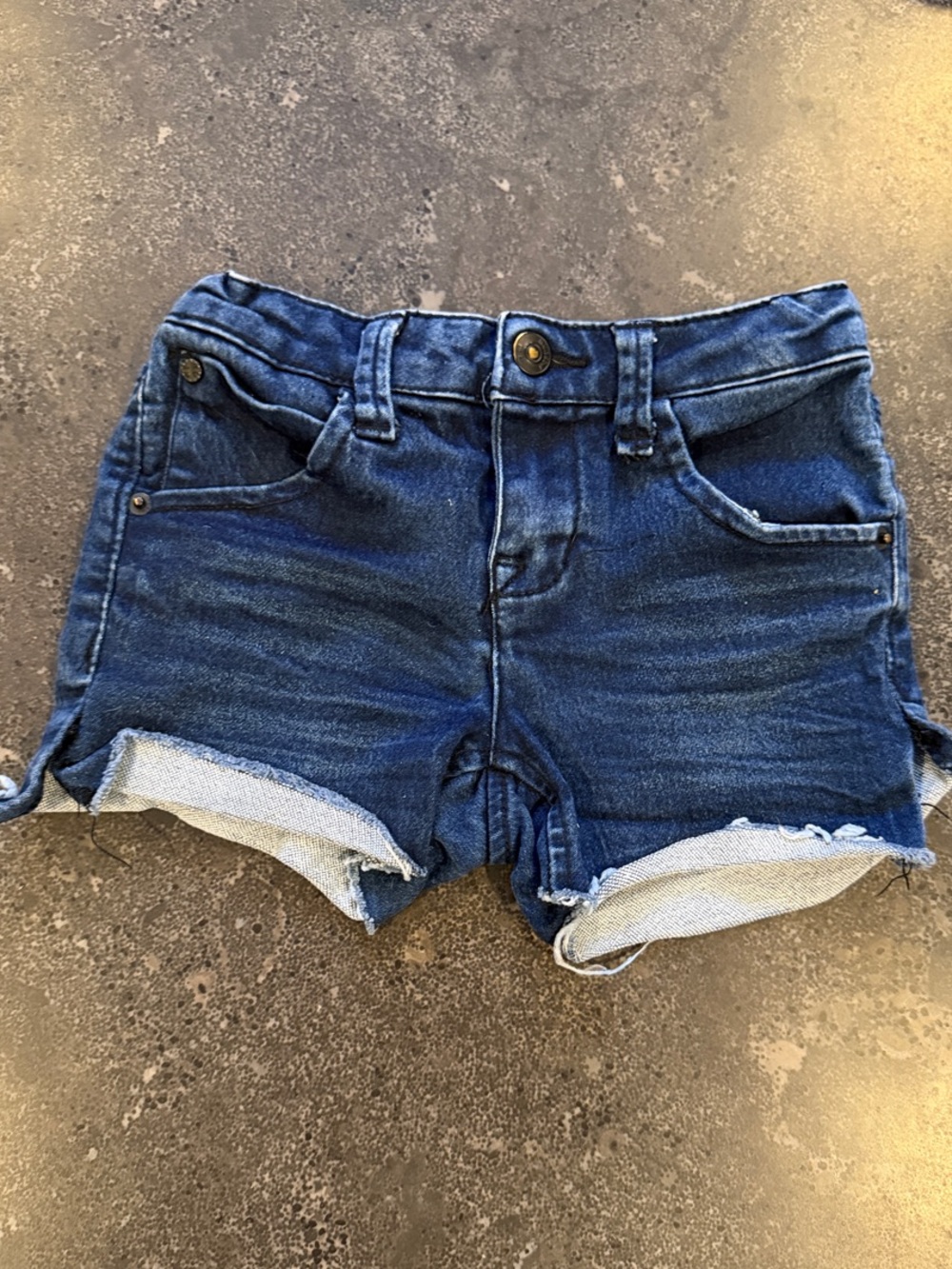 Hudson Jeans Dark Blue Roll-Detail Denim Shorts